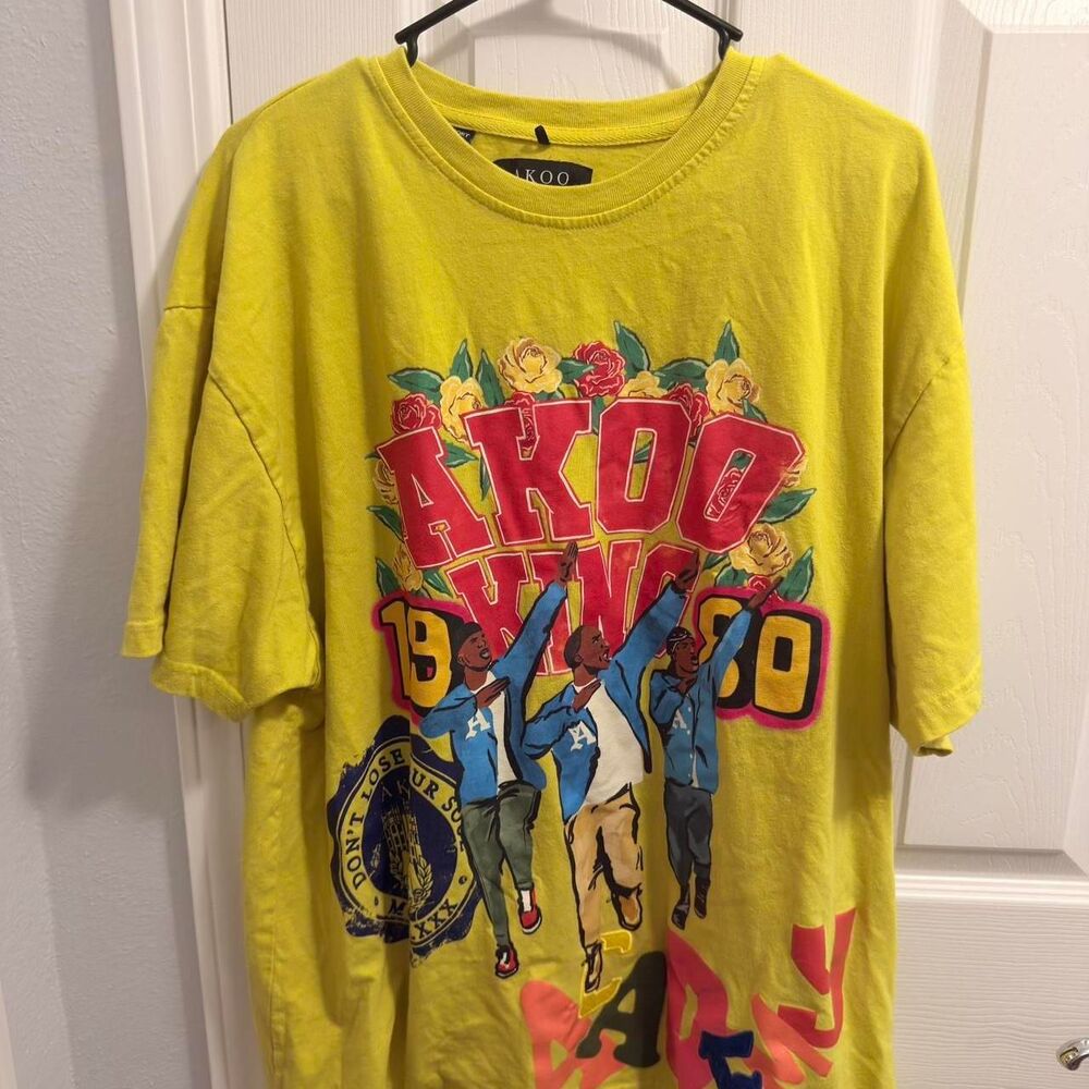 (2021-2023) AKOO Eternity Rose Graphic Tee - Canary Yellow - XXL